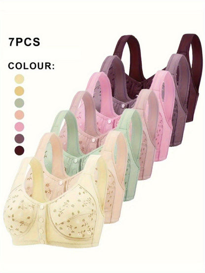 Wireless Front Closure Lace Bras, Light Support, Size Up