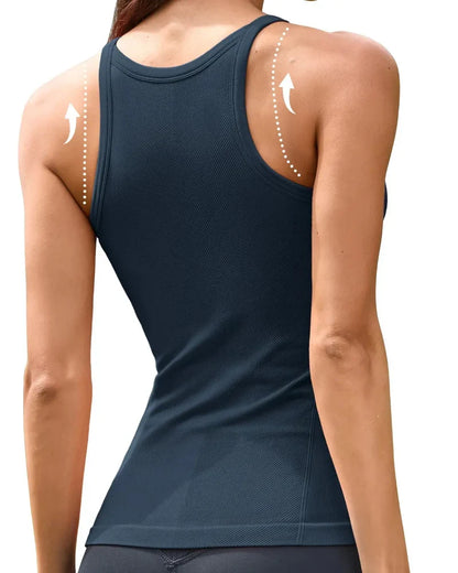 Women’s Ribbed Workout Tank with Built-in Bra