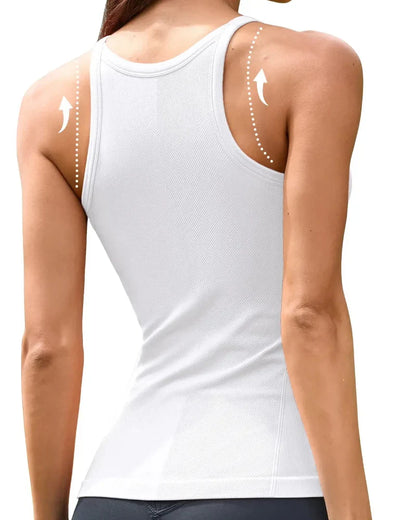 Women’s Ribbed Workout Tank with Built-in Bra