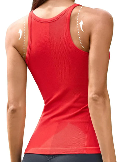 Women’s Ribbed Workout Tank with Built-in Bra