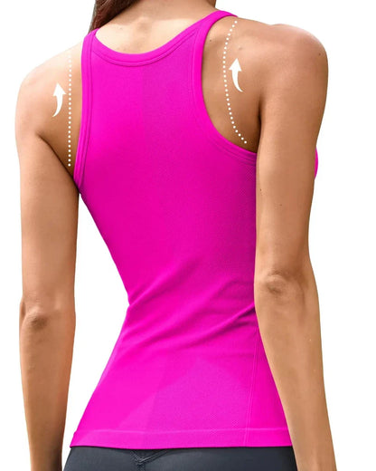 Women’s Ribbed Workout Tank with Built-in Bra