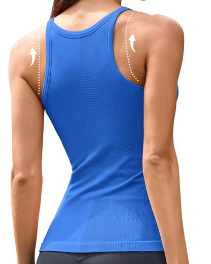 Women’s Ribbed Workout Tank with Built-in Bra