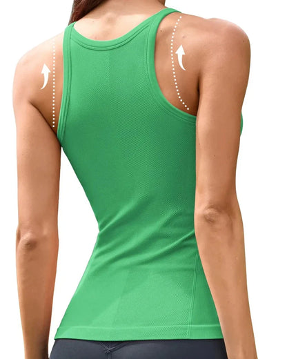 Women’s Ribbed Workout Tank with Built-in Bra