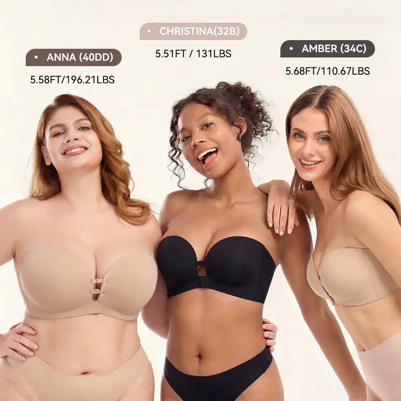 Womens Strapless  Push Up & Lift Bra
