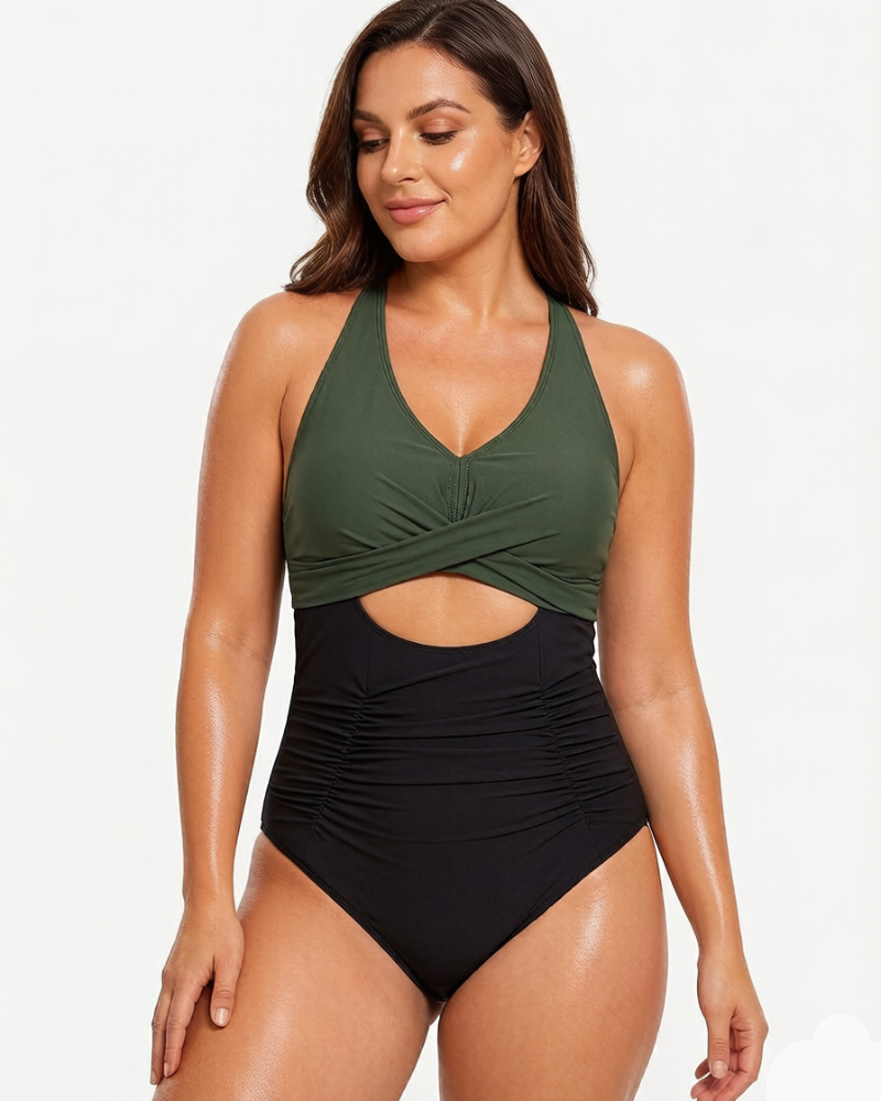 One-piece push-up swimsuit with tummy control for a flattering, sculpted fit.