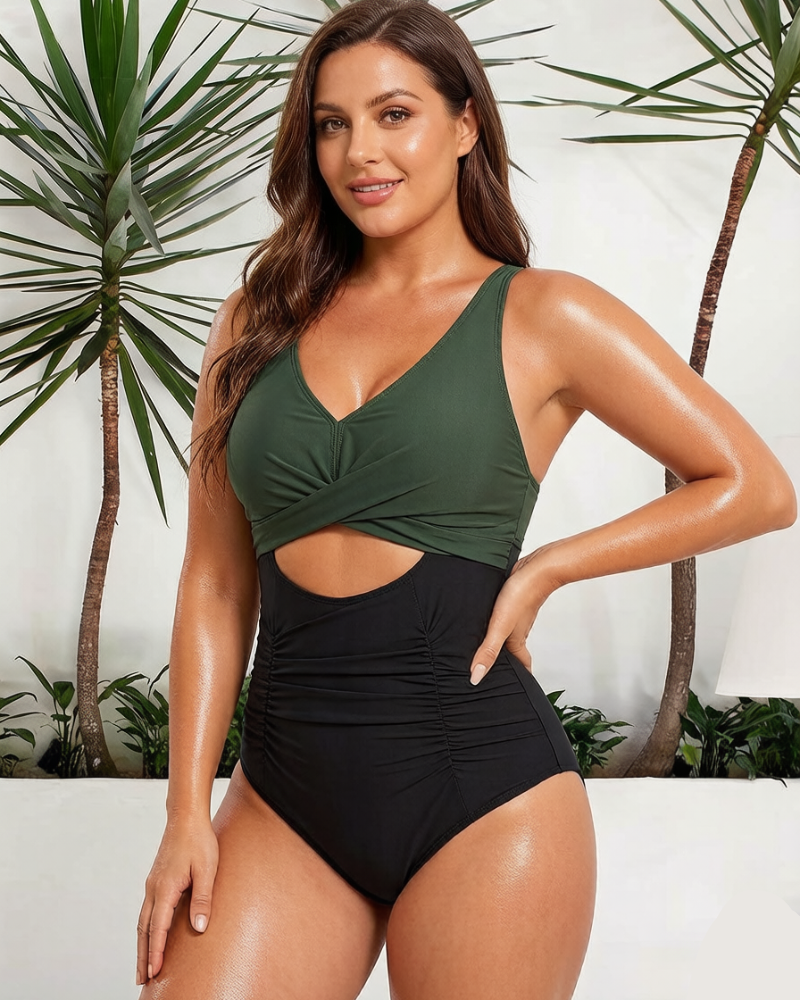 One-piece push-up swimsuit with tummy control for a flattering, sculpted fit.